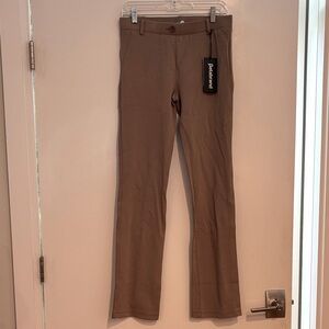 NWT Betabrand Classic Bootcut Dress Pant Yoga Pants - Tan - Size M
